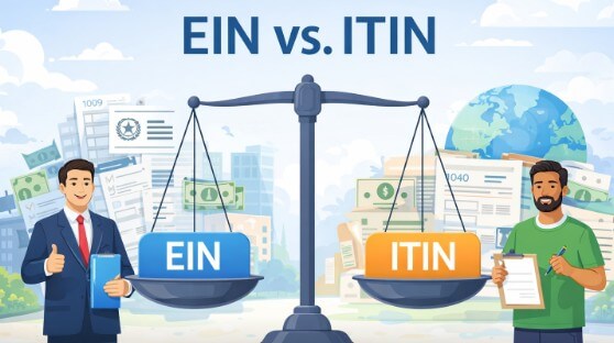EIN vs ITIN explained for UK and European non-resident LLC owners — Employer Identification Number vs Individual Taxpayer Identification Number